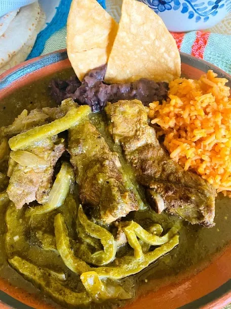 Green Chilaquiles and Steak